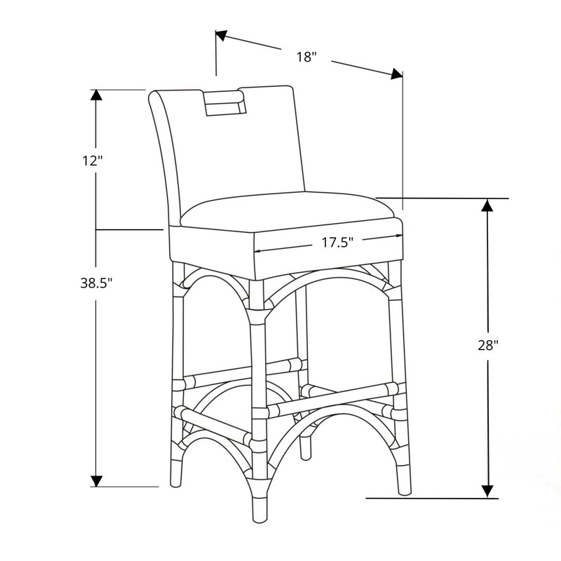 Daraksha Upholstered Counter Stool, Counter Stool (28" Seat Height)