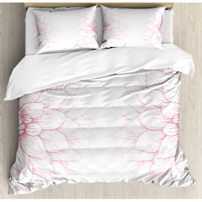 Dahlia Flower Farmhouse / Country Floral Duvet Cover