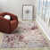 Rust/Gray Industrial Distressed Abstract Machine Washable Rug