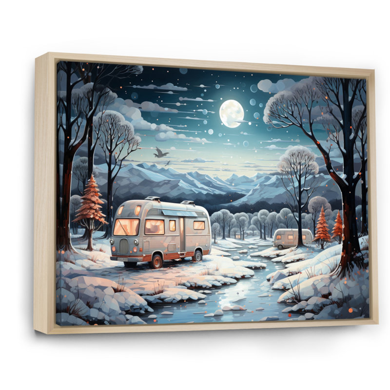 «Campingtravel Winters Whisper V», reproduction sur toile, Cadre naturel flottant, H 34 po x l 44 po x P 1,5 po