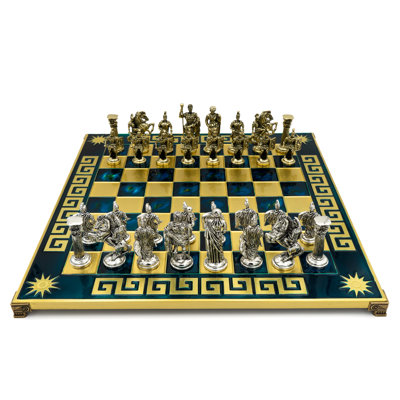 Ensemble d'échecs en métal Helcee Handmade Romans
