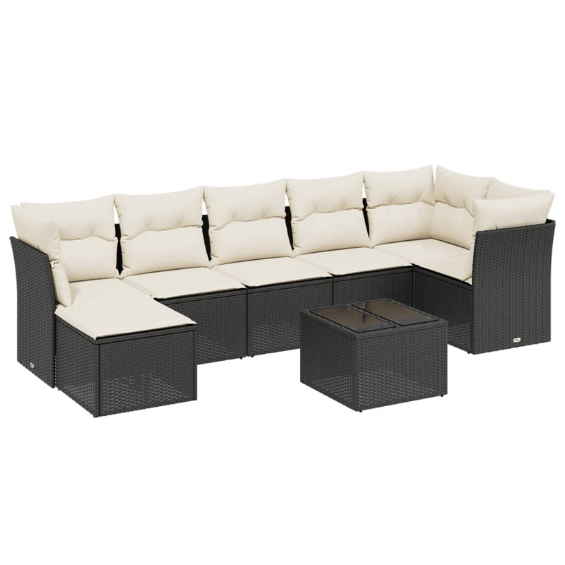 Ensemble de canapés de jardin modulaires en rotin poly, Beige