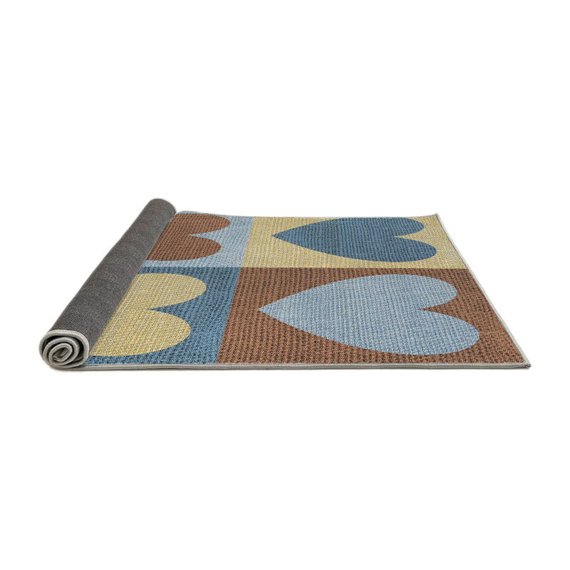Tapis bleu / brun Antrice, Rond 8 pi