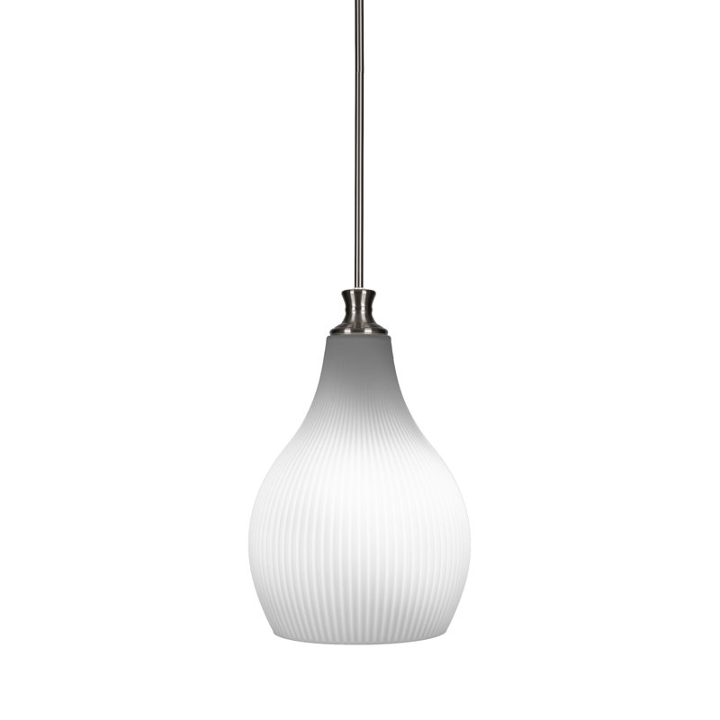 Carina Stem Hung Pendant With 12.25" Glass, Frosted, Brushed Nickel