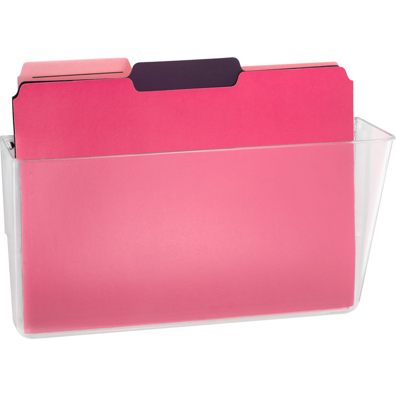 Clear Plastic Wall-Mountable Literature Holder with Mounting Accessories