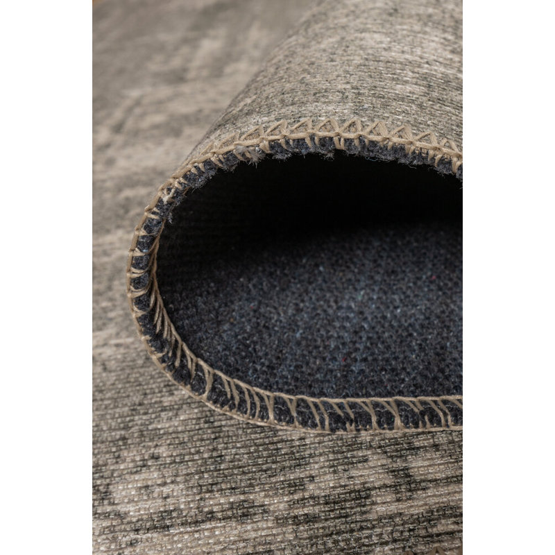 Tapis décoratif moderne à motif tissé gris, Rectangle 6 pi 9 po x 10 pi 3 po