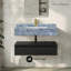 Meuble-lavabo mural 36 po Avancer en chêne naturel avec plateau en marbre noir Avancer-111861455-111861456