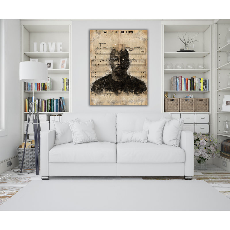 Where Is The Love Will.I.Am No.2 Music Artists & Lyrics Collection - Art Prints, 25.3cm H x 20.2cm W x 0.07cm D, Metal