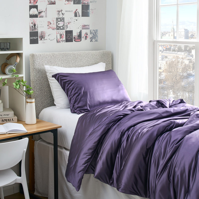 Satin Summer - Coma Inducer® Twin XL Comforter Set - Purple Plumeria, Twin XL Comforter + 1 Standard Sham, Purple