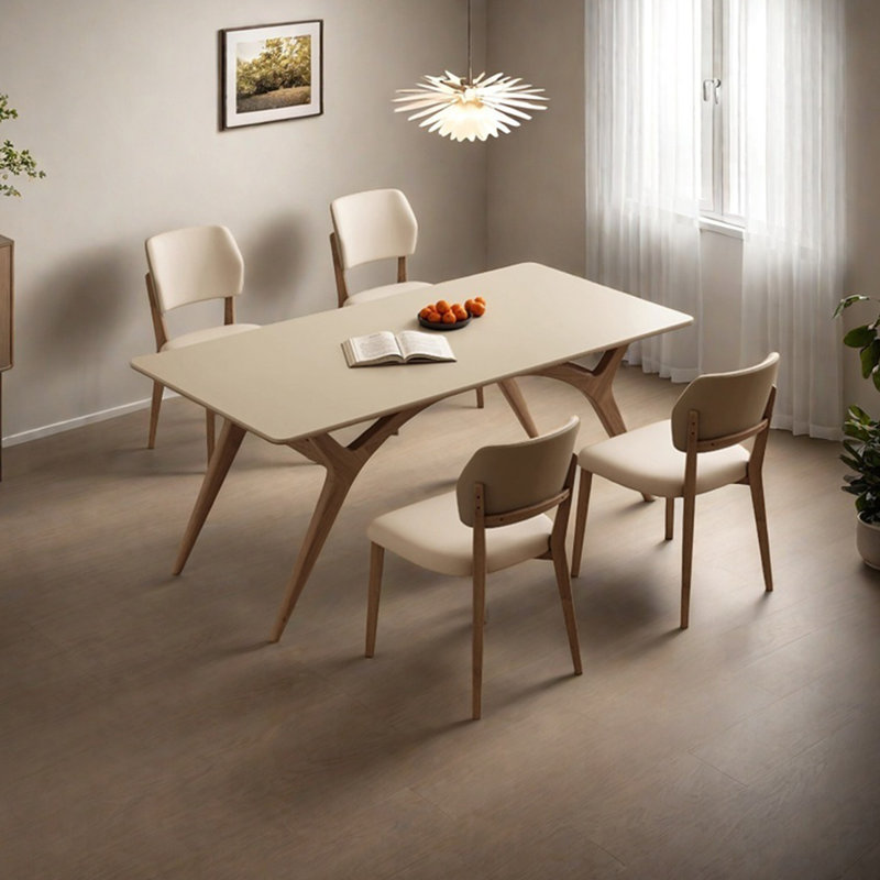 Rectangular rock slab dining table, 29.52"H x 62.99"L x 31.49"W
