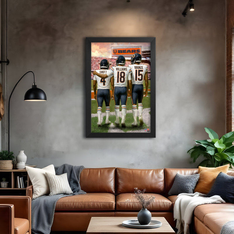 Affiche encadrée 3 joueurs des Bears de Chicago (NFL), format 14 x 20 pouces, NFL Chicago Bears
