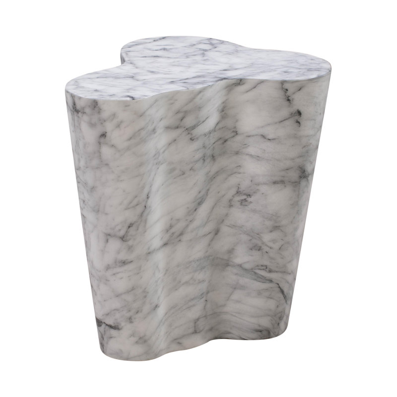 Table Barrett, H 18 po x l 18 po x P 15 po, Marbre blanc