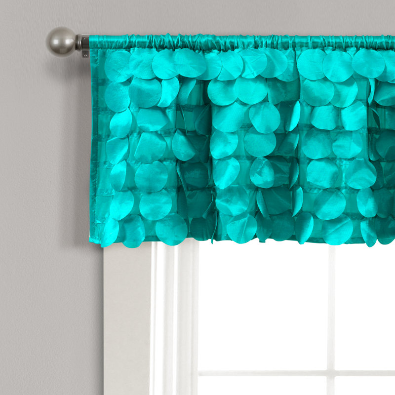 Solid Colour Scalloped Window Pelmet, Turquoise
