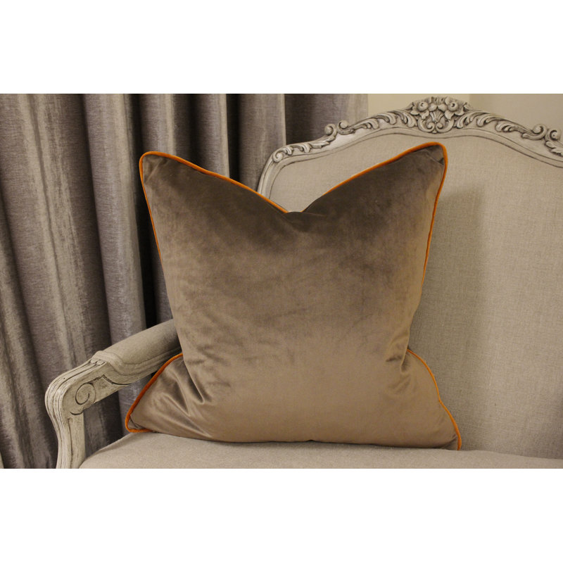 Oliver Square Throw, Pillow Cover Only - No Insert, Mocha/Pumpkin