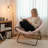 Cozy Faux Fur Saucer Chair – 300 LBS, Spill-Resistant Moon Chair, No Assembly, Floor-Safe for Dorm, Bedroom & Apartment(Grey)-270582291