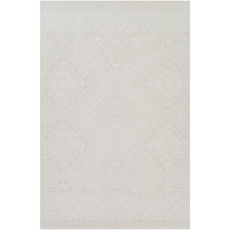 Tapis intérieur / extérieur crème Emert, Rectangle 7 pi 10 po x 10 pi