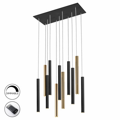Kuhlmann - Light Gold/Matte Black LED Cluster Pendant