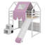 Lit mezzanine simple en bois avec tente-576023107