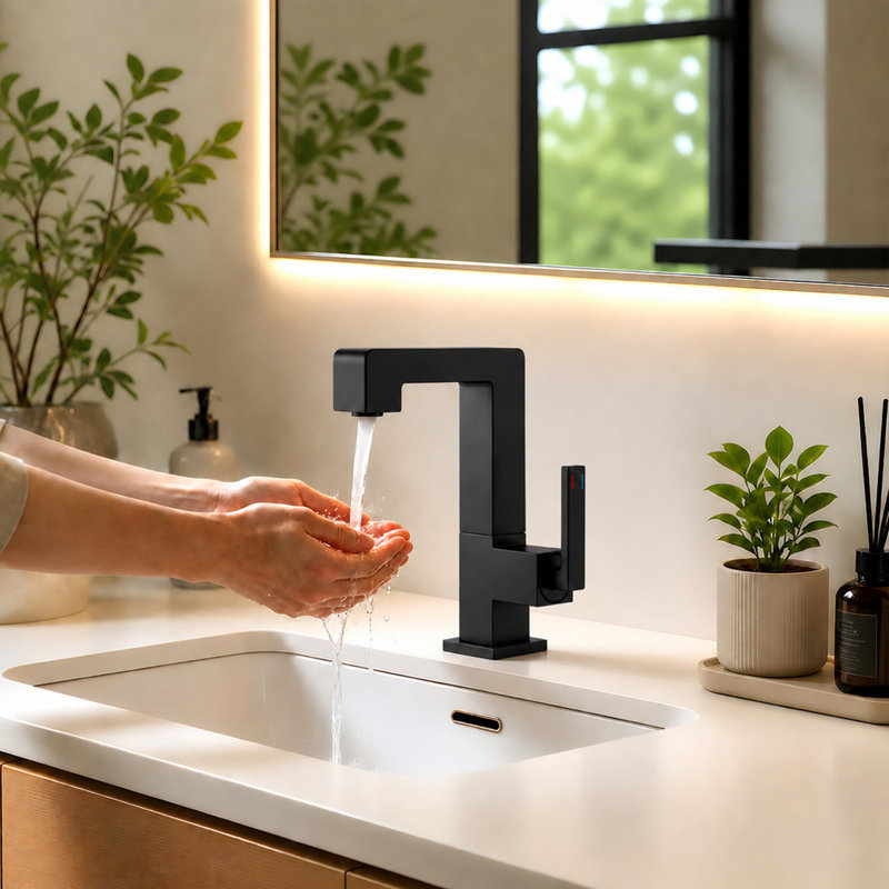 Single-Hole Single-Handle Bathroom Faucet, Matte Black