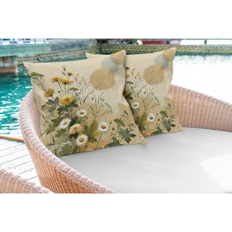 Coussin décoratif réversible en tissu, H 24 po x l 24 po, Carré