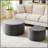 Nesting Coffee Table Set Of 2, Upholstered Round Tables For Living Room, Modern Foam Ottoman And Side Table, No Assembly Required-977535153