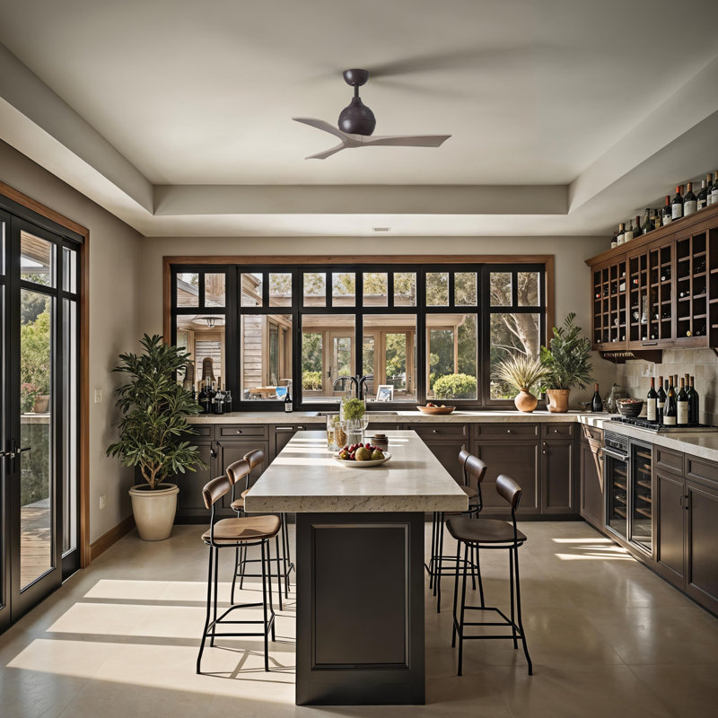 60" Irene Paddle 3 Blade Ceiling Fan, Textured Bronze, 42", Gray Ash Tone