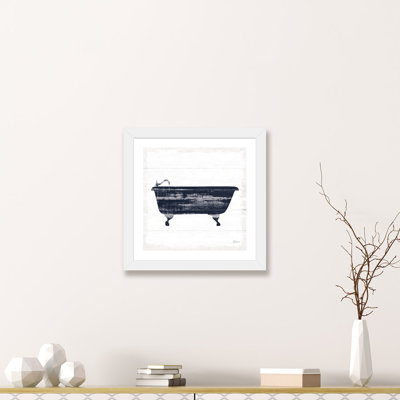 «Shiplap Bath I Navy» par Sue Schlabach - impression
