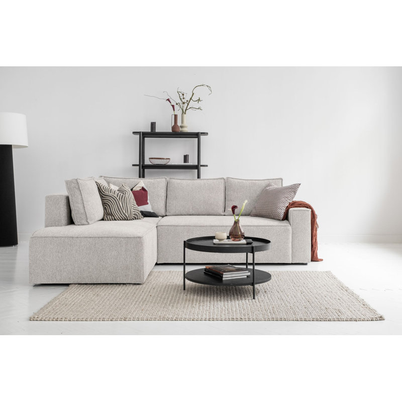 Brave Dave 6 Seater Corner Sofa Bed Chenille, Beige