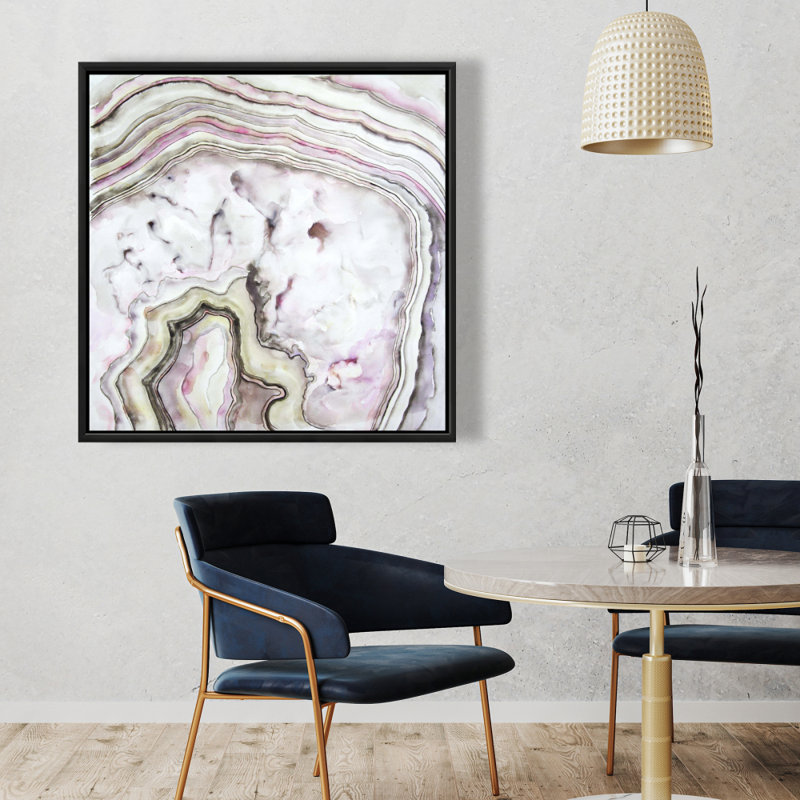 Agate, toile de bureau rose encadrée - Décoration intérieure élégante