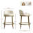 Aureon 26.55'' Modern Linen Upholstered Bar Stool With Gold Hammered Metal Legs, Curved Backrest & Circular Footrest For Kitchen Island Or Bar, Set Of 4-957488161-957488166