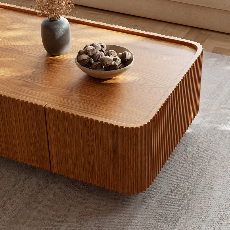 55.2" Modern Solid Coffee Table With Hidden Storage