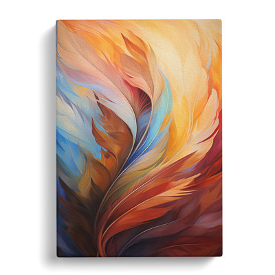 Feather Orphism - Wrapped Canvas Print