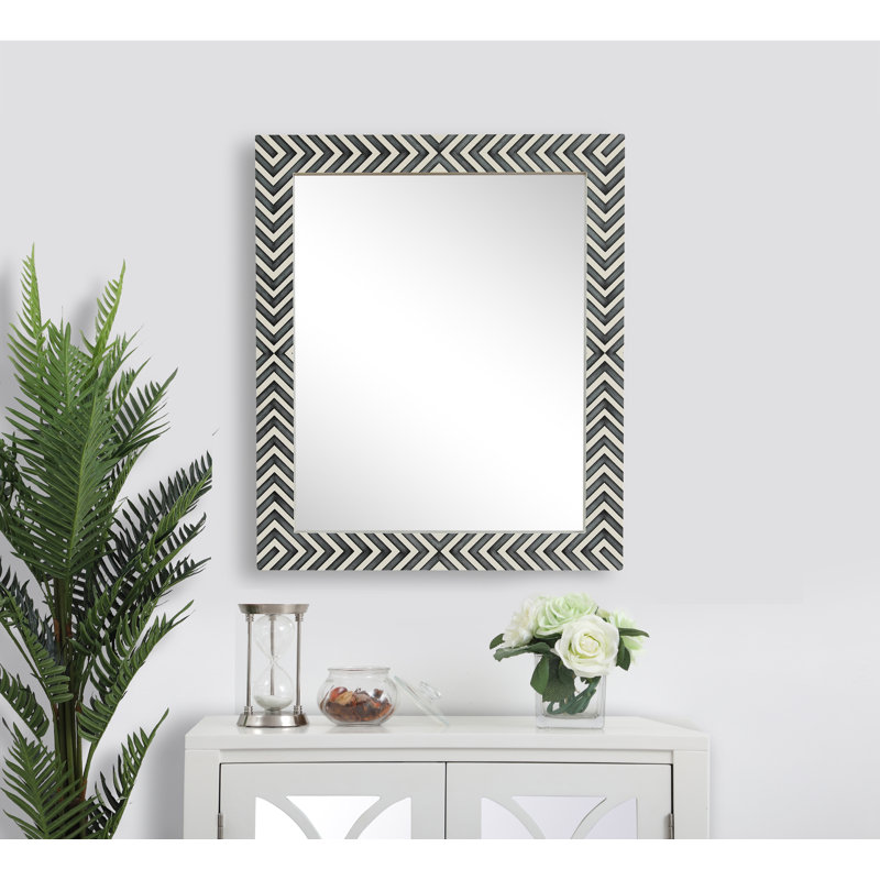 Iver Hand-Painted Wood Rectangular Mirror