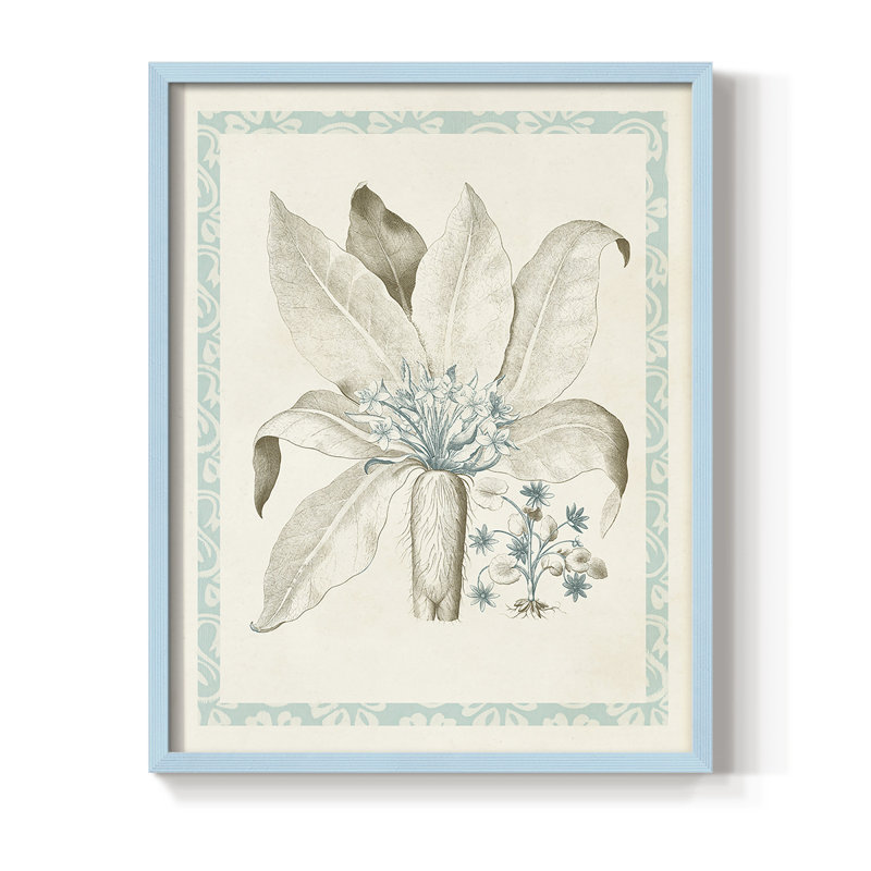 Willow Blue Besler, reproduction encadrée en V - bois massif, Bleu, H 10 po x l 8 po