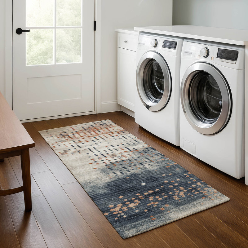 Premium Machine Washable Mouton Geometric Rug, Runner 2'3" x 7'6"