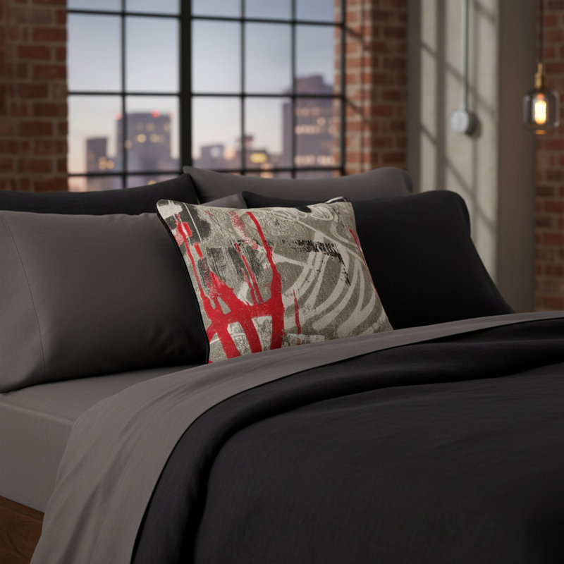 Abstract Feather Reversible Throw Pillow