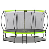 New Design 14FT Trampoline For Kids With Upgraded Arc Composite Pole And Safety Enclosure Net, Ladder And 8 Wind Stakes, Round Outdoor Recreational Playset Balanced Physical Training Trampoline