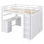 Lit mezzanine double blanc avec tiroirs, bureau et garde-robe - caractéristiques de style moderne tout compris. Garde-robe. Bois massif. L 78,3 po x l 56,7 po x H 65 po. Maximisez votre espace