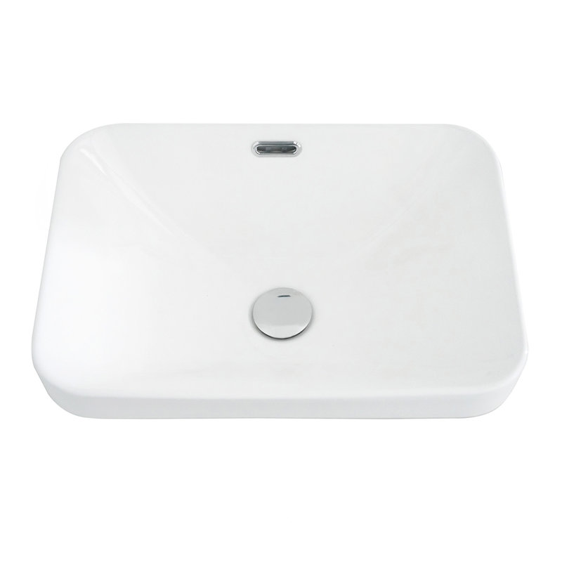 BB12-18-101, cuve en céramique blanche intégrée, drain non inclus