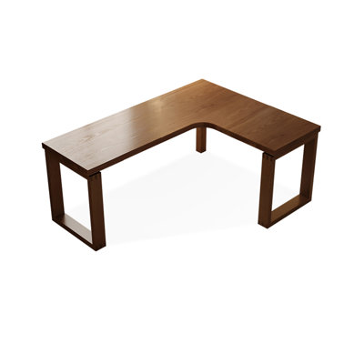 Nut-brown Rectangular Solid Wood desk