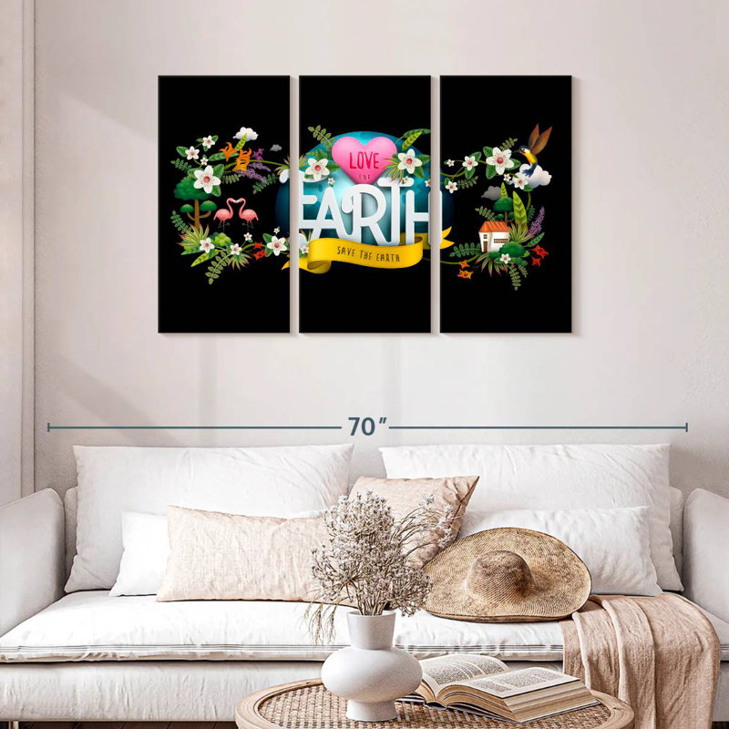 Floral Love The Earth, H 32 po x l 50 po