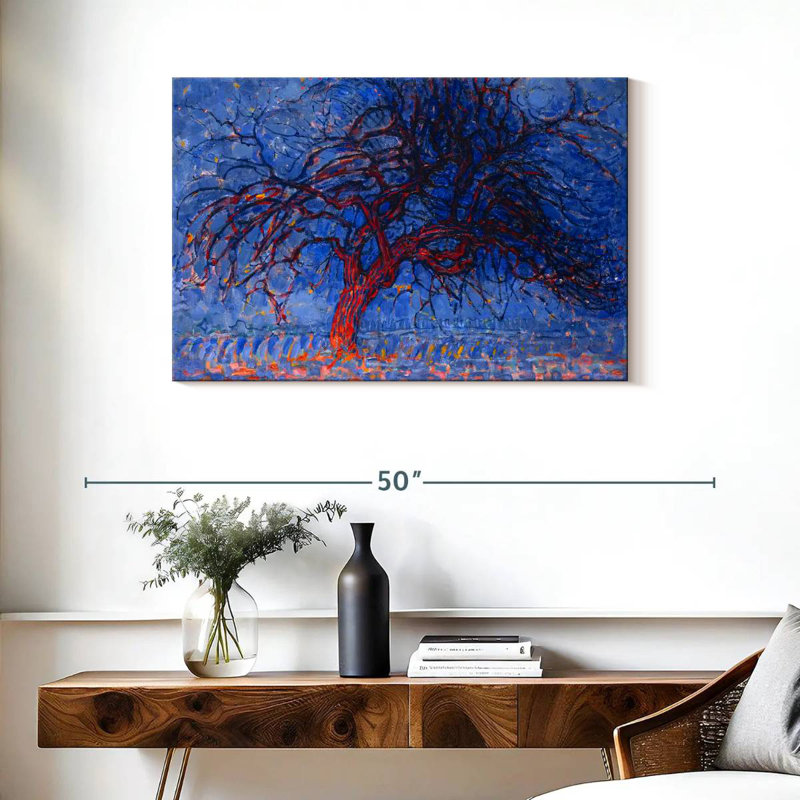 Harnek Avond le soir, l'arbre rouge, H 24 po x l 36 po