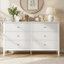 Commode à 6 tiroirs cannelés - commode de 47 po de largeur pour le salon de la chambre à coucher