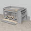 Lit superposé double au dessus d'un lit double avec bureau et rangement-1399847707