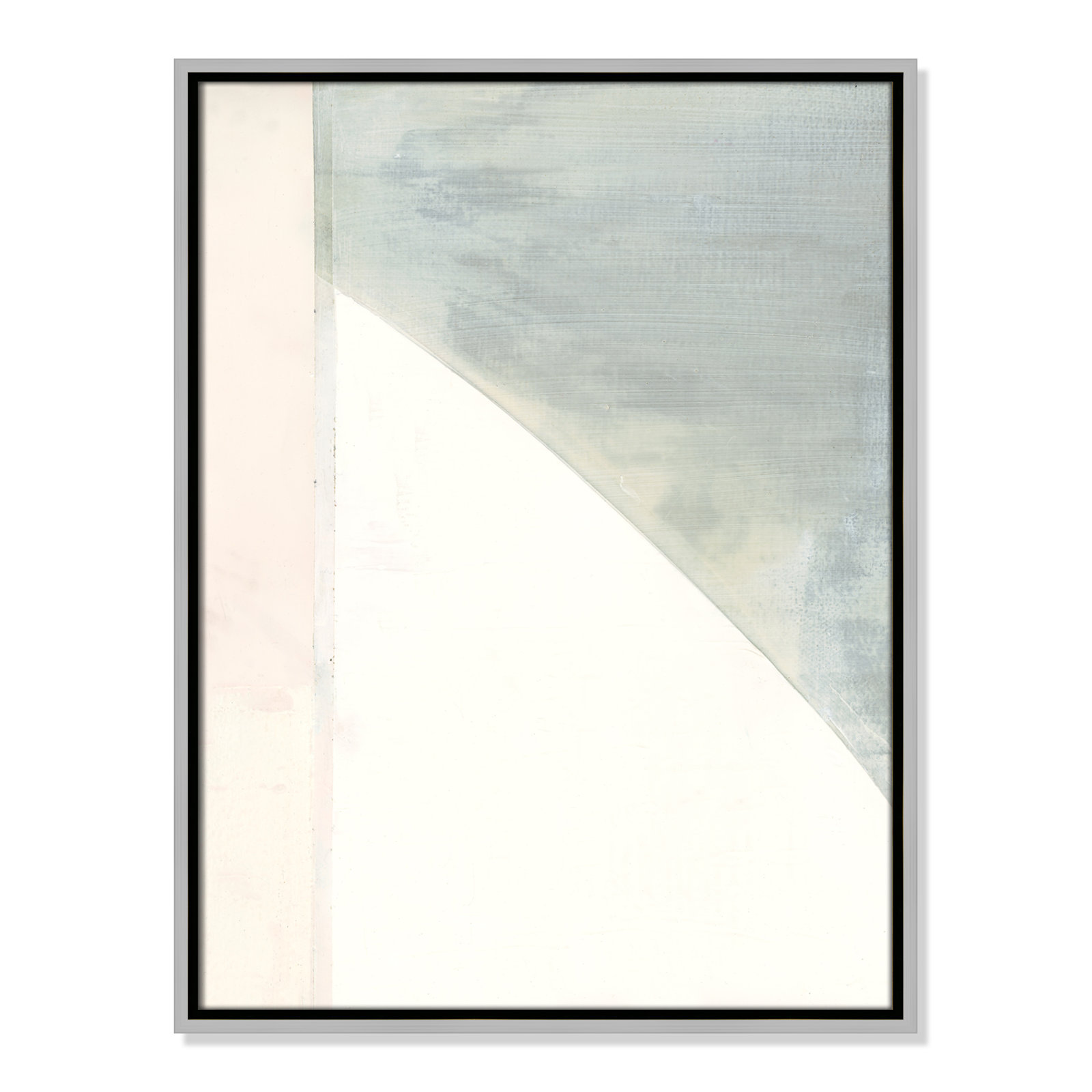 Alexandria "In Neutral I" Painting by Cartissi, Silver Framed Canvas, 25.5" H x 19.5" W x 2" D