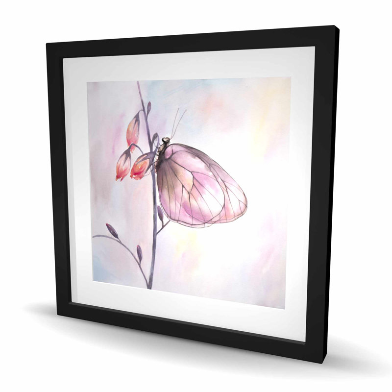 Délicat papillon - insecte romantique, reproduction encadrée