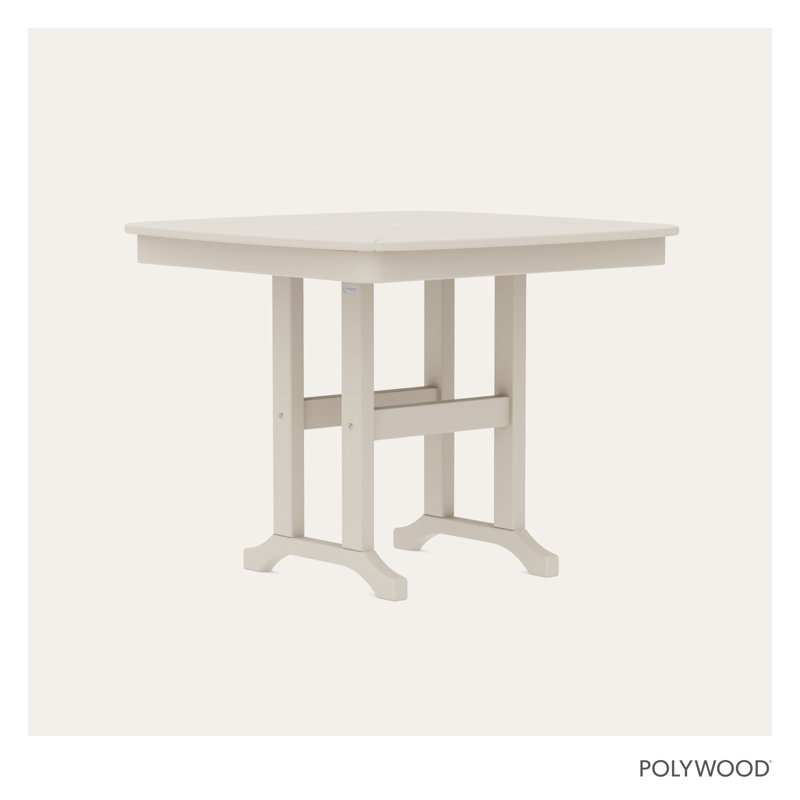 Table de salle à manger POLYWOOD, Sable, H 29 po x L 36,75 po x l 36,75 po
