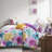 Blue Bedding With Floral Comforter, Full/Queen Size Floral, Quilt