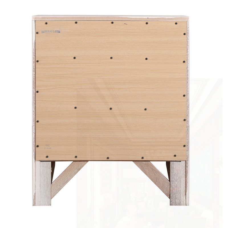 Table de chevet élégante, Blanc / Blanc