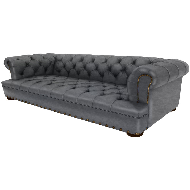 Leather Sofa, French Dark Walnut, 109-12, Croc Gator Brown